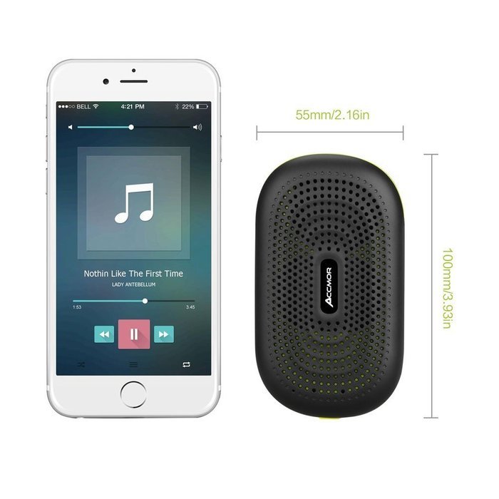 ACCMOR Ultra-portable Bluetooth Speakers, Wireless Stereo Loudspeaker With Holder & Power Bank, Up to 12 hours... N4