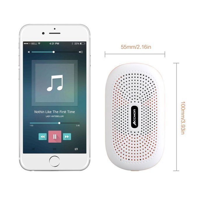 ACCMOR Ultra-portable Bluetooth Speakers, Wireless Stereo Loudspeaker With Holder & Power Bank, Up to 12 hours... N11