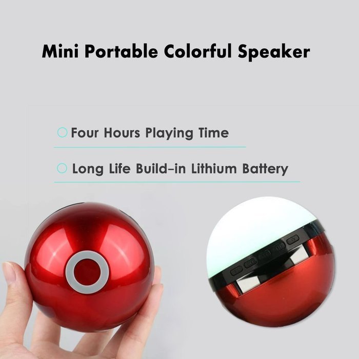 Pokemon Go Bluetooth Speaker with Colorful Flashing, Mini Portable Wireless Speaker with Build-in Microphone and... N5