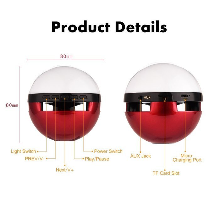 Pokemon Go Bluetooth Speaker with Colorful Flashing, Mini Portable Wireless Speaker with Build-in Microphone and... N6
