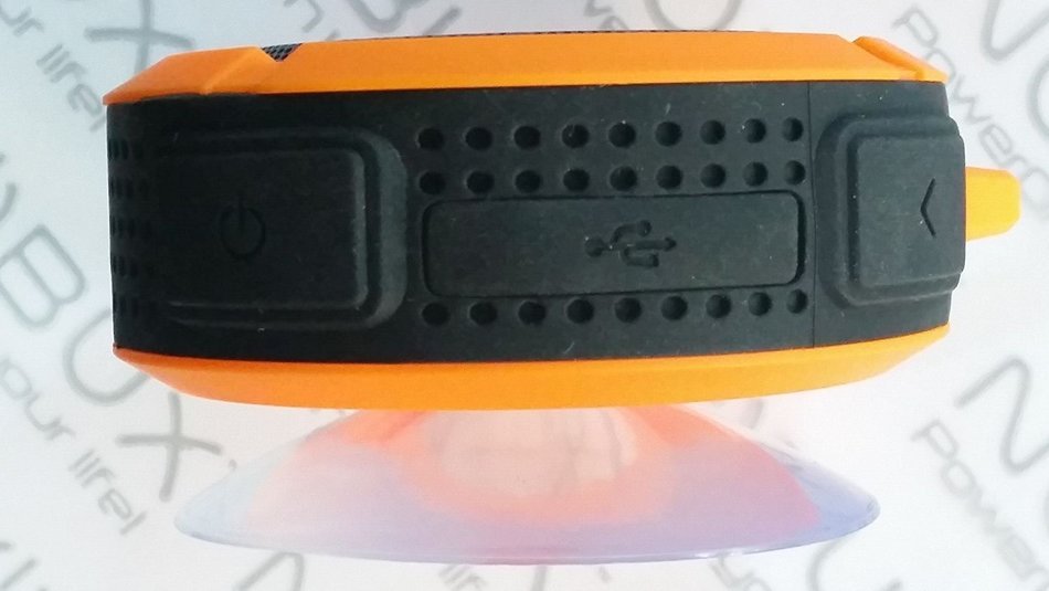 NOBUX SOUND PUCK ORANGE WIRELESS SPEAKER, WEATHER POOF IP65 + 3.3' Sync Charger Cable Micro usb + Dual usb wall...