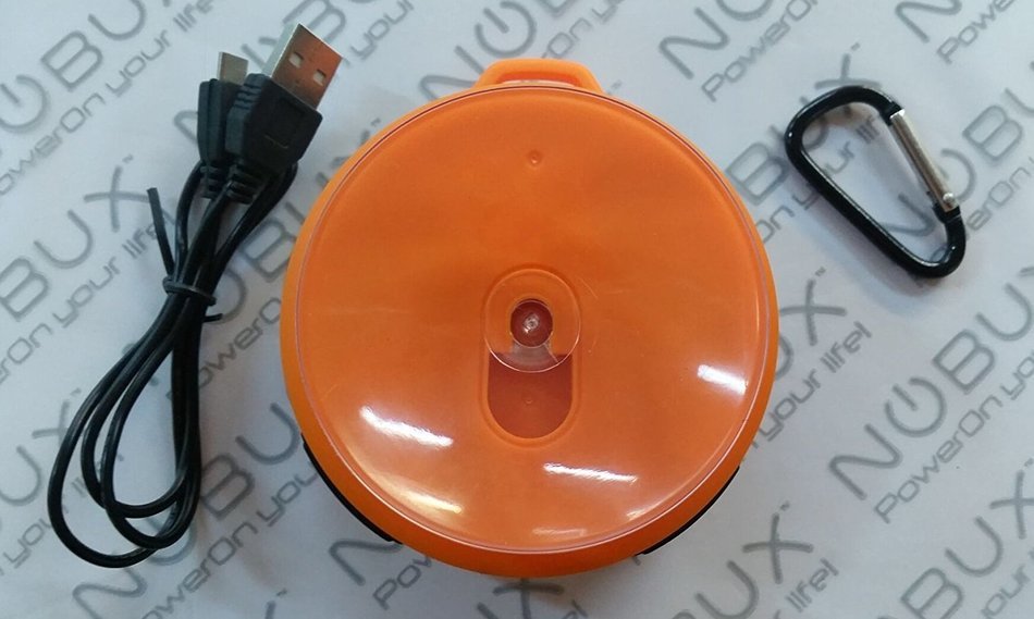 NOBUX SOUND PUCK ORANGE WIRELESS SPEAKER, WEATHER POOF IP65 + 3.3' Sync Charger Cable Micro usb + Dual usb wall... N3