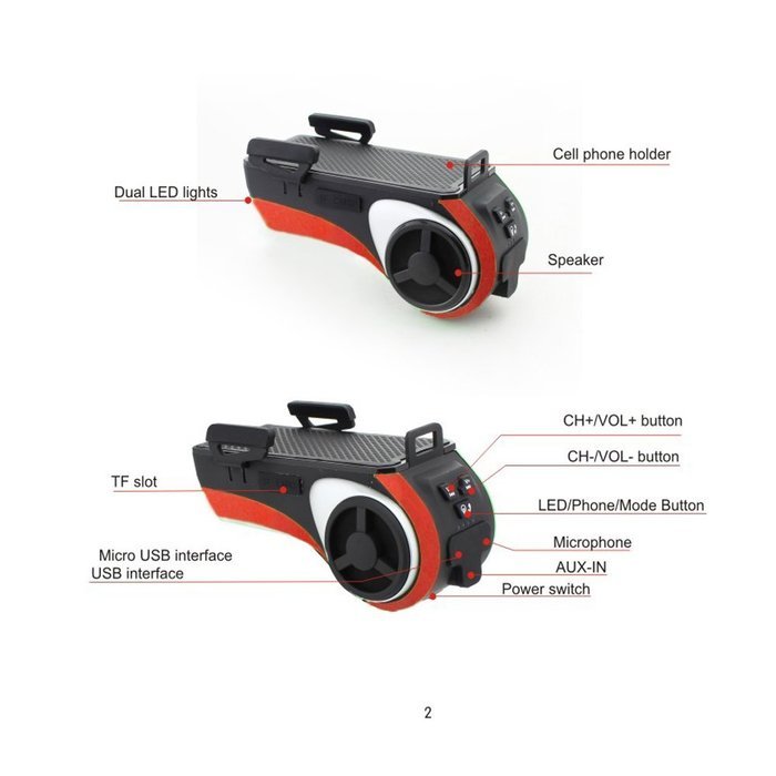 All-in-one Multi-function Bike Speaker, Bike Phone Mount Phone Answering Audio MP3 Player Phone Charger Bicycle... N4