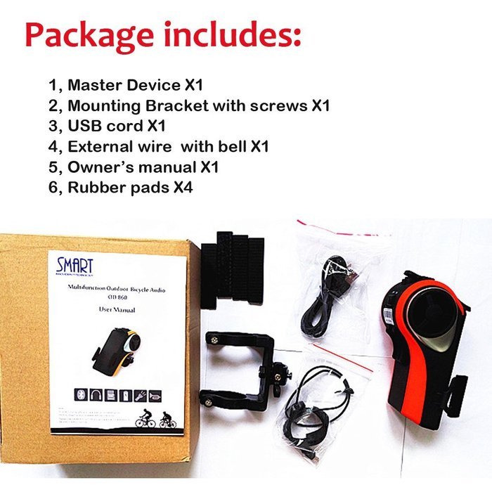 All-in-one Multi-function Bike Speaker, Bike Phone Mount Phone Answering Audio MP3 Player Phone Charger Bicycle... N6