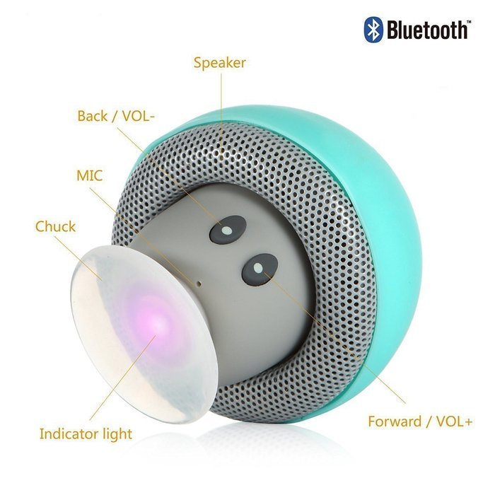 Sudroid Mushroom Mini Wireless Portable Bluetooth 4.1 Speakers with Mic for Iphone Ipad Laptop Samsung HTC Lg... N20