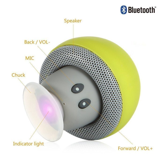 Sudroid Mushroom Mini Wireless Portable Bluetooth 4.1 Speakers with Mic for Iphone Ipad Laptop Samsung HTC Lg... N26