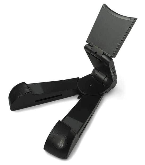 Plugable Bluetooth Stereo Speaker with Integrated 3-Point Folding Tablet /Phone Stand N2