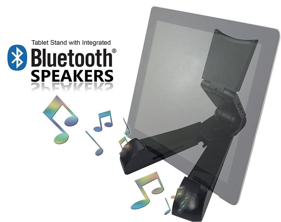 Plugable Bluetooth Stereo Speaker with Integrated 3-Point Folding Tablet /Phone Stand N5
