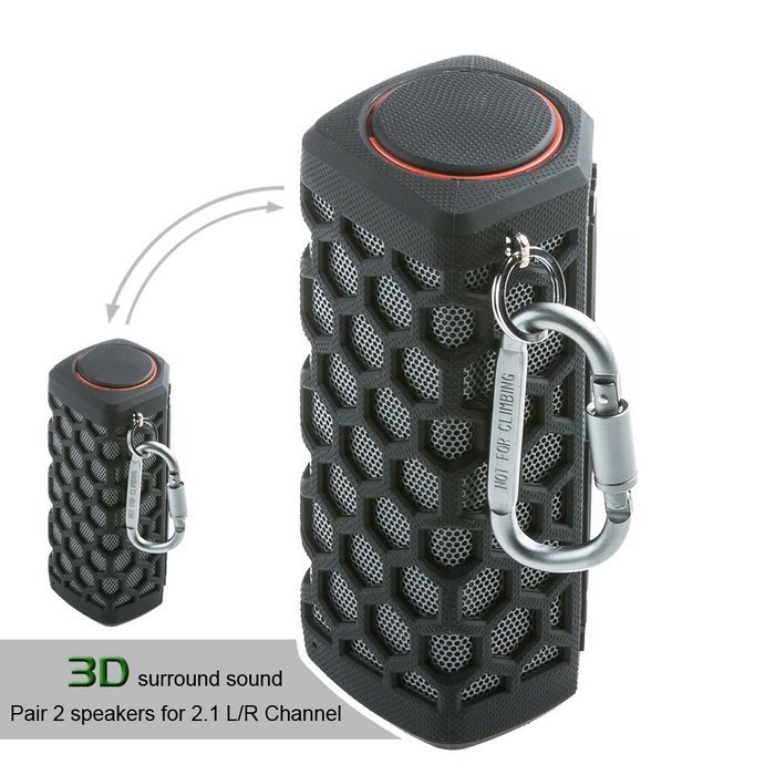 Hapyia Waterproof Wireless Bluetooth Speaker - Black