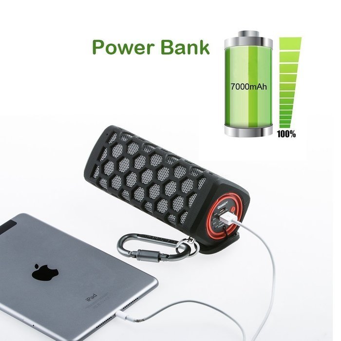 Hapyia Waterproof Wireless Bluetooth Speaker - Black N4
