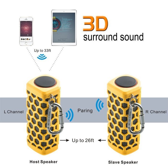Hapyia Waterproof Wireless Bluetooth Speaker - Black N8