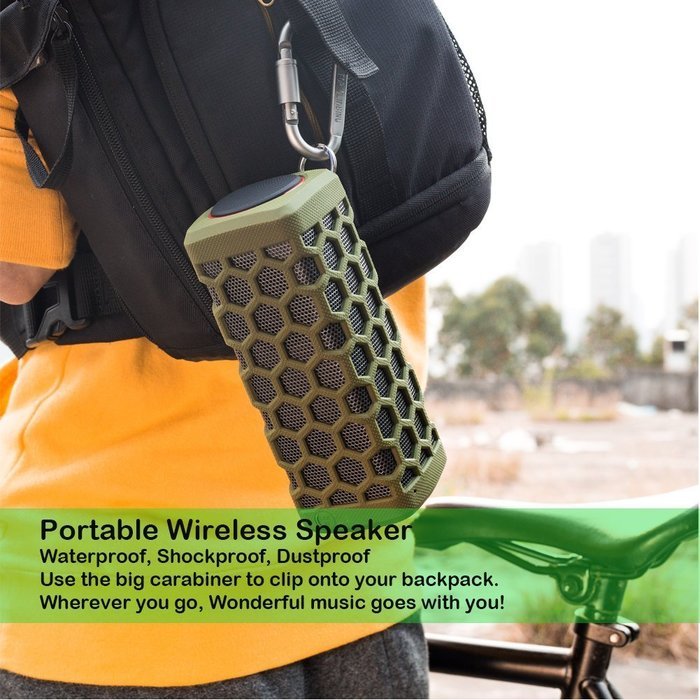 Hapyia Waterproof Wireless Bluetooth Speaker - Black N18