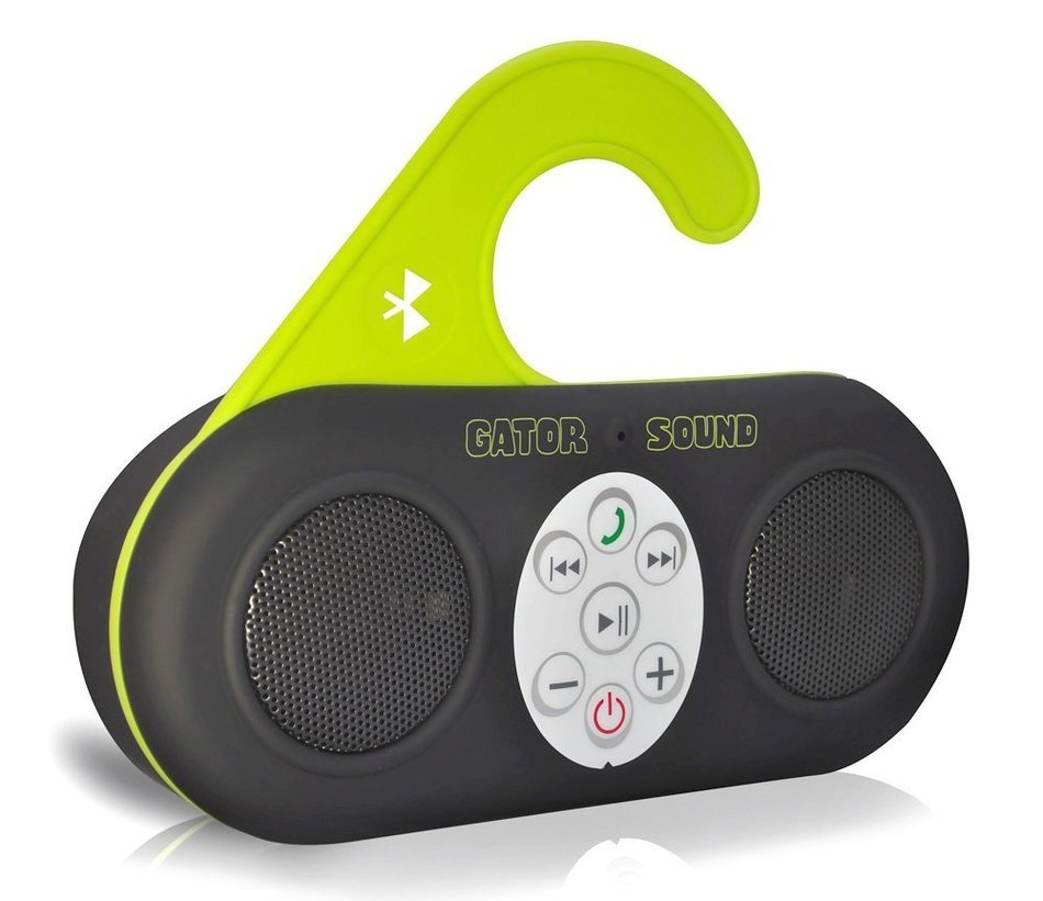 Pyle PSBT25BK Gator Sound Waterproof Bluetooth Shower Speaker with Built-In Mic or Call Answering (Black)