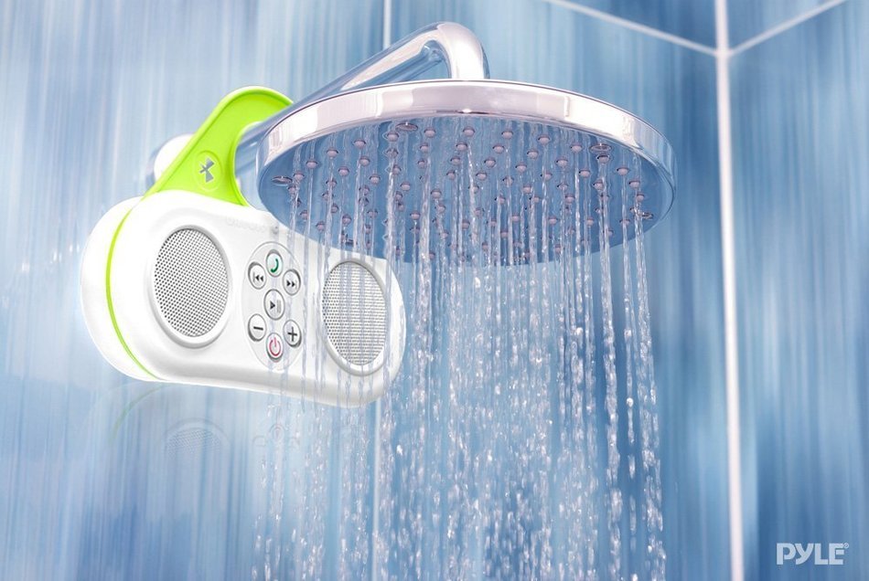 Pyle PSBT25BK Gator Sound Waterproof Bluetooth Shower Speaker with Built-In Mic or Call Answering (Black) N3