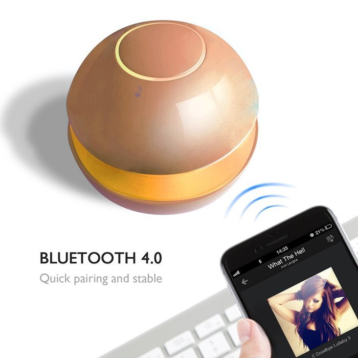 Portable Bluetooth Wireless Stereo Speaker with Touch Button LED Light Build-in Microphone Support Hands-free... N19