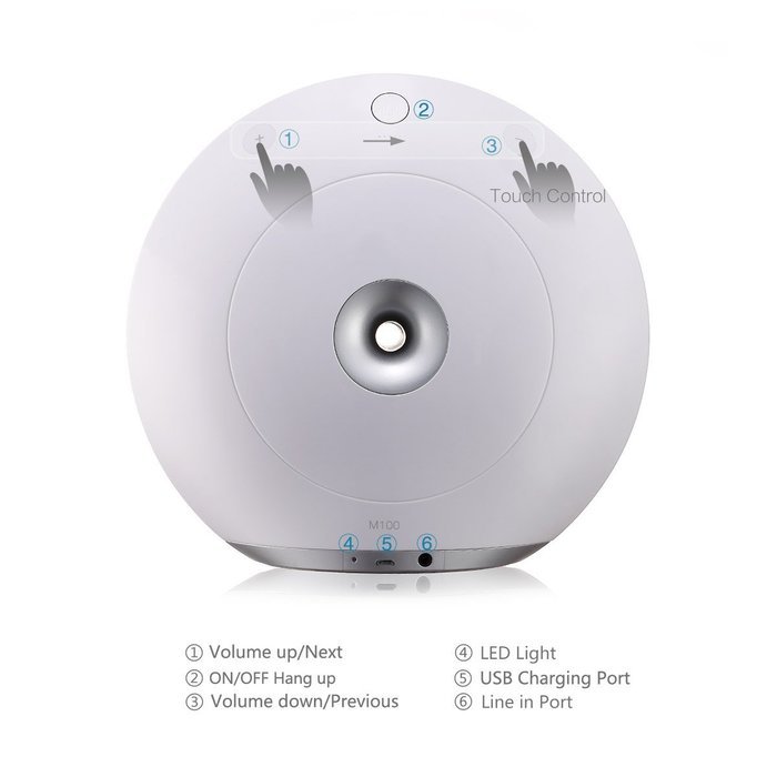 Mrice M100 Portable Wireless Bluetooth Speaker with Built-in Microphone,Touch Button for Volume Control,1500mAh...