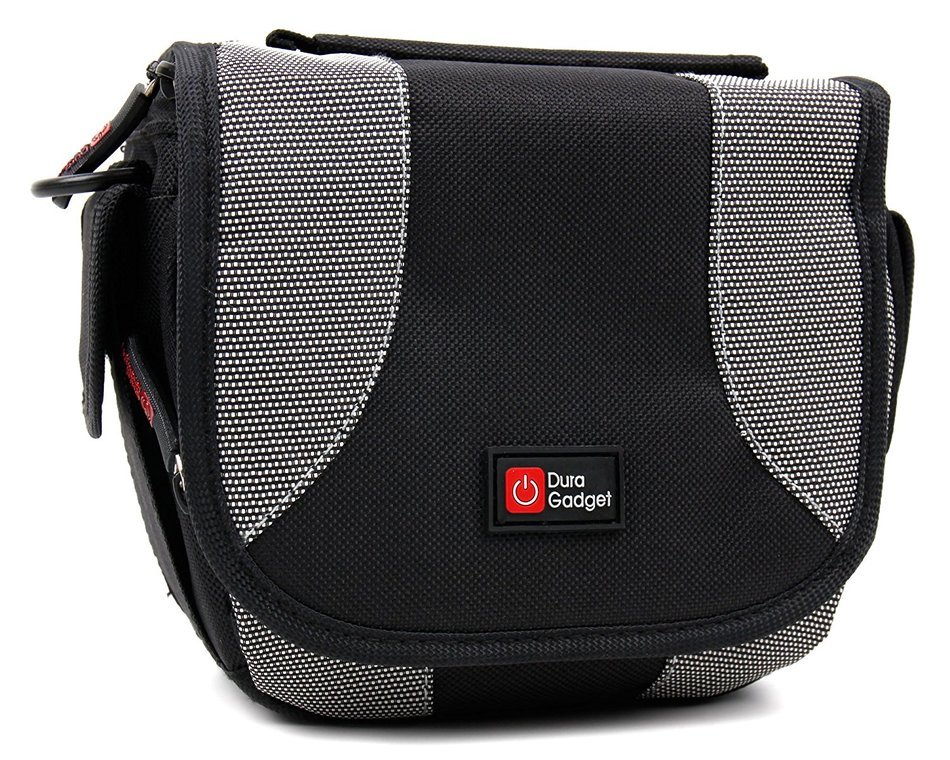 DURAGADGET Ultra-Portable Speaker Case with Padded Interior, Multiple Zip Pockets & Adjustable Shoulder Strap... N2