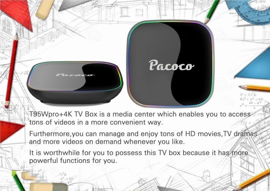 Feccoe Android 6.0 TV Box 2.4G +5G +Bluetooth S912 2.0G Frequency CPU DDR3+16GB KODI 16.1 HD 1920x1080 Media Player... N3