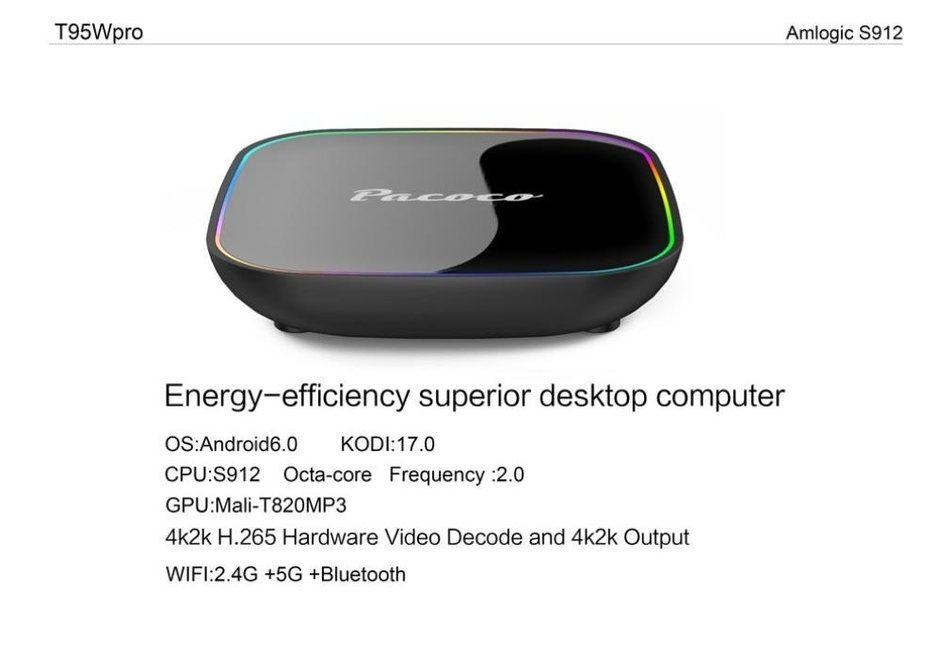 Feccoe Android 6.0 TV Box 2.4G +5G +Bluetooth S912 2.0G Frequency CPU DDR3+16GB KODI 16.1 HD 1920x1080 Media Player... N8