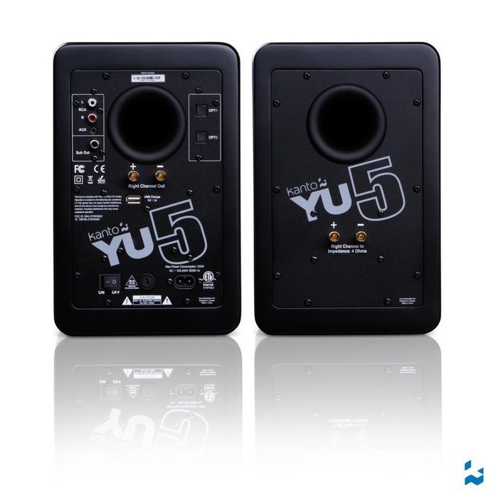 Kanto YU5 5.25" 2-Way Powered Bookshelf Speakers with aptX Bluetooth 4.0 - Gloss White (YU5GW) N16