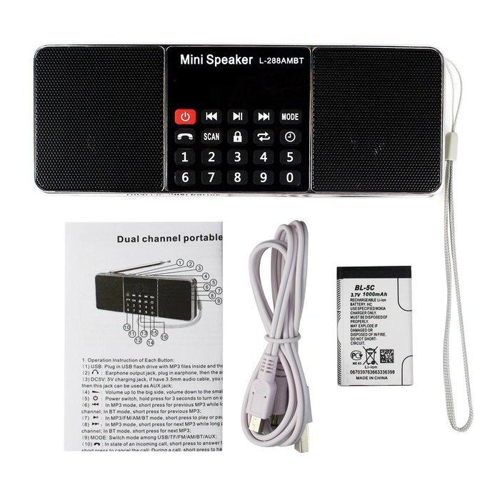 AMPSEVEN Portable AM/FM/SW 3 Band Radio Speaker USB MP3 Music Player Support Memory Delete,TF Card Slot(Red258) N13