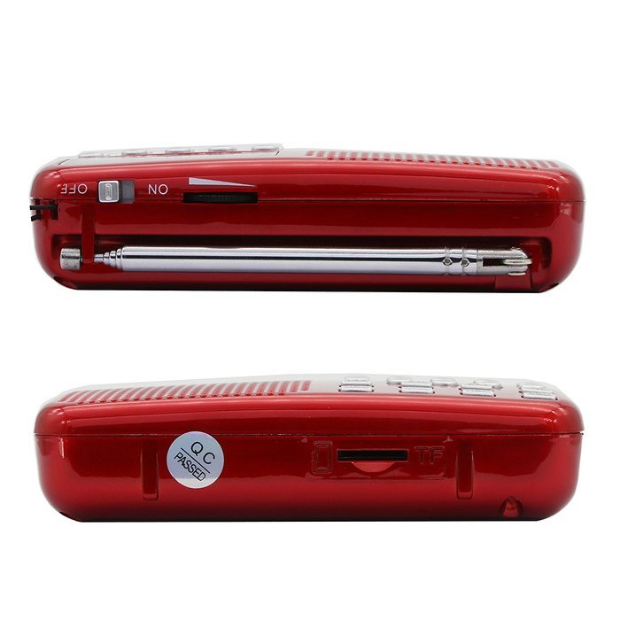 AMPSEVEN Portable AM/FM/SW 3 Band Radio Speaker USB MP3 Music Player Support Memory Delete,TF Card Slot(Red258) N19