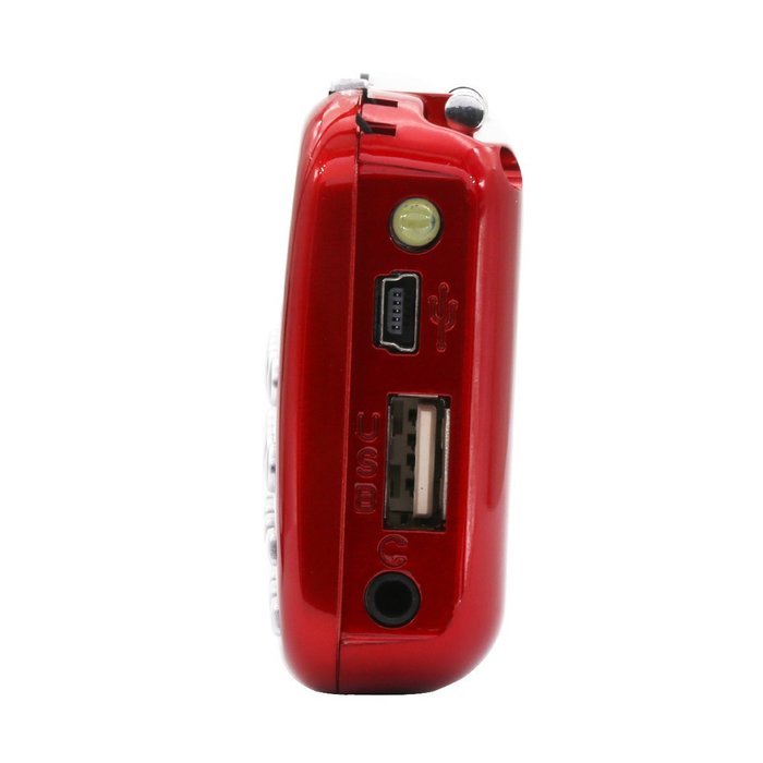 AMPSEVEN Portable AM/FM/SW 3 Band Radio Speaker USB MP3 Music Player Support Memory Delete,TF Card Slot(Red258) N22
