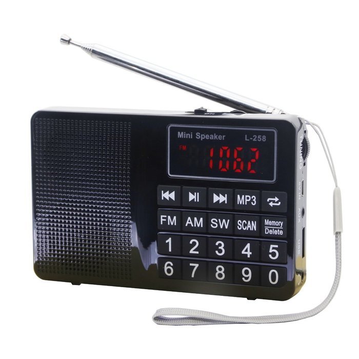 AMPSEVEN Portable AM/FM/SW 3 Band Radio Speaker USB MP3 Music Player Support Memory Delete,TF Card Slot(Red258) N23