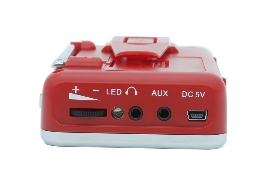 AMPSEVEN Portable AM/FM/SW 3 Band Radio Speaker USB MP3 Music Player Support Memory Delete,TF Card Slot(Red258) N38