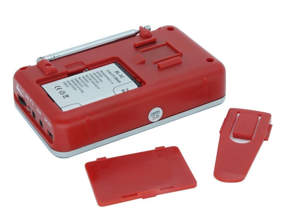 AMPSEVEN Portable AM/FM/SW 3 Band Radio Speaker USB MP3 Music Player Support Memory Delete,TF Card Slot(Red258) N39