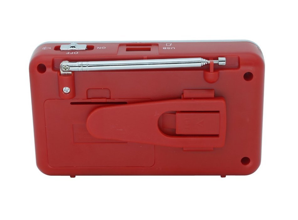 AMPSEVEN Portable AM/FM/SW 3 Band Radio Speaker USB MP3 Music Player Support Memory Delete,TF Card Slot(Red258) N41