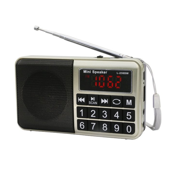 AMPSEVEN Portable AM/FM/SW 3 Band Radio Speaker USB MP3 Music Player Support Memory Delete,TF Card Slot(Red258) N42