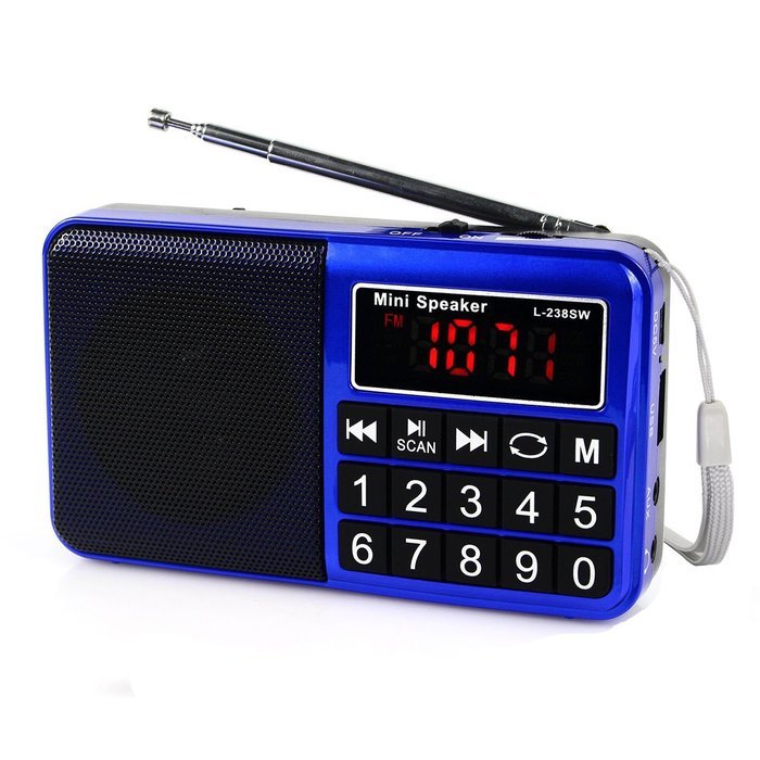 AMPSEVEN Portable AM/FM/SW 3 Band Radio Speaker USB MP3 Music Player Support Memory Delete,TF Card Slot(Red258) N60
