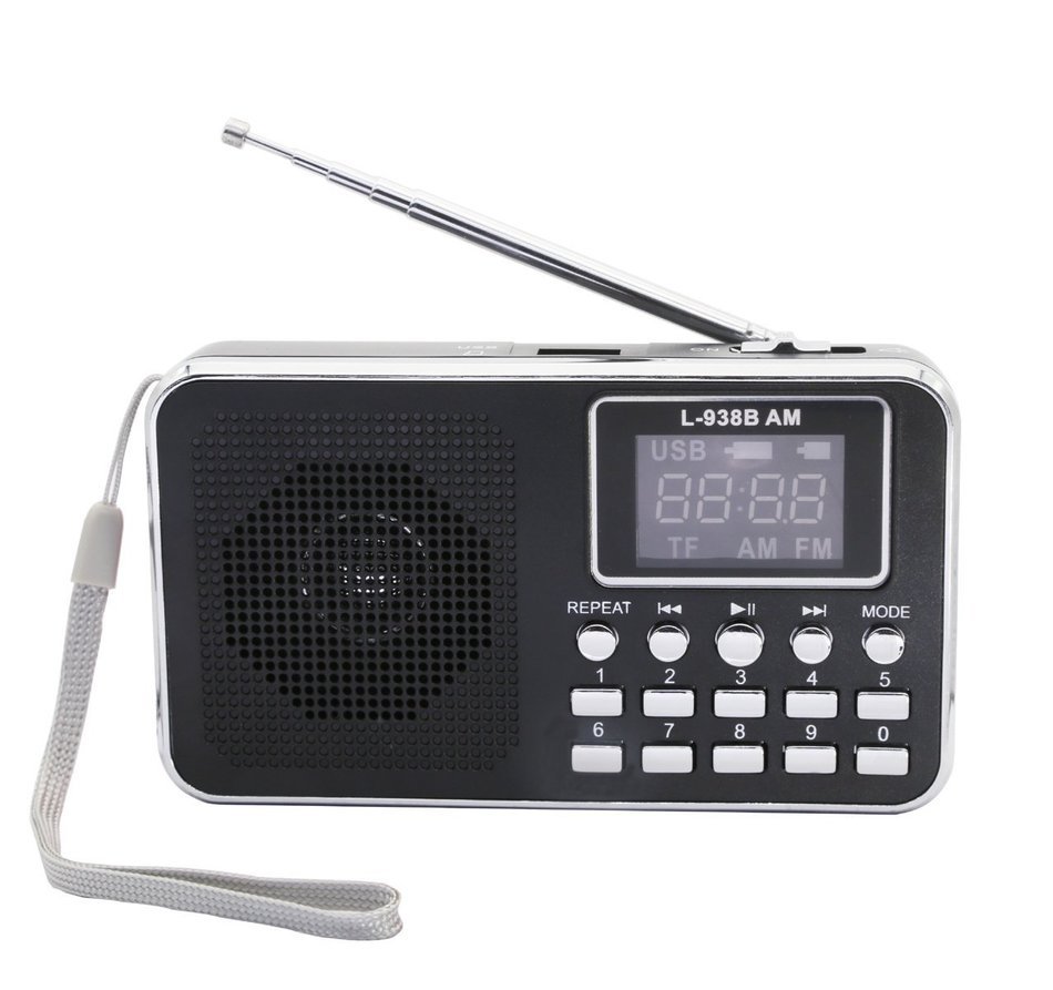 AMPSEVEN Portable AM/FM/SW 3 Band Radio Speaker USB MP3 Music Player Support Memory Delete,TF Card Slot(Red258) N66