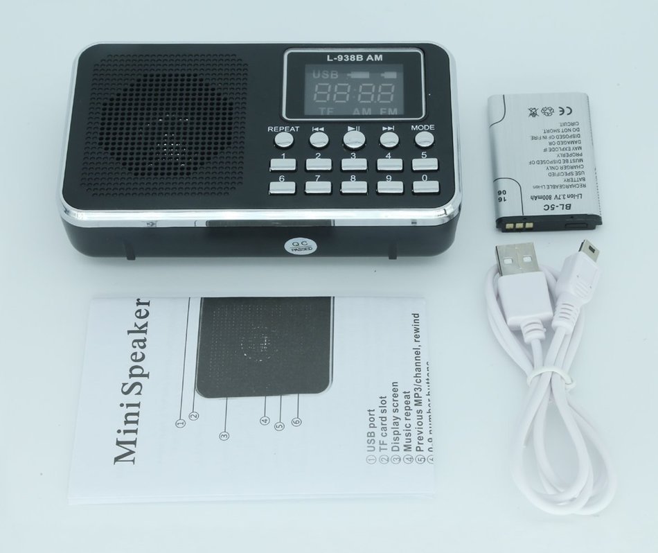 AMPSEVEN Portable AM/FM/SW 3 Band Radio Speaker USB MP3 Music Player Support Memory Delete,TF Card Slot(Red258) N71