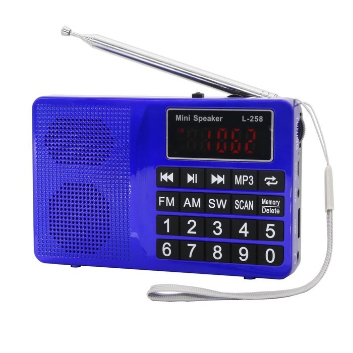 AMPSEVEN Portable AM/FM/SW 3 Band Radio Speaker USB MP3 Music Player Support Memory Delete,TF Card Slot(Red258) N73