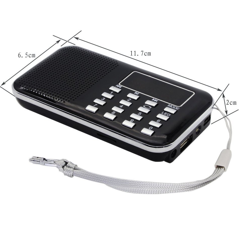AMPSEVEN Portable AM/FM/SW 3 Band Radio Speaker USB MP3 Music Player Support Memory Delete,TF Card Slot(Red258) N86