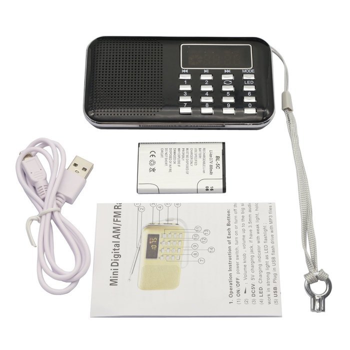 AMPSEVEN Portable AM/FM/SW 3 Band Radio Speaker USB MP3 Music Player Support Memory Delete,TF Card Slot(Red258) N90