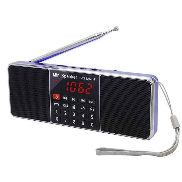 AMPSEVEN Portable AM/FM/SW 3 Band Radio Speaker USB MP3 Music Player Support Memory Delete,TF Card Slot(Red258) N91