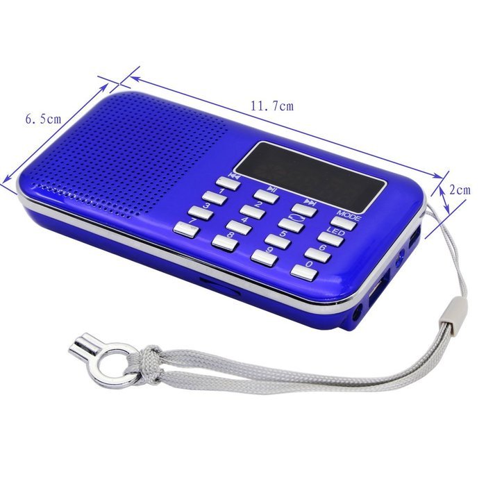 AMPSEVEN Portable AM/FM/SW 3 Band Radio Speaker USB MP3 Music Player Support Memory Delete,TF Card Slot(Red258) N97