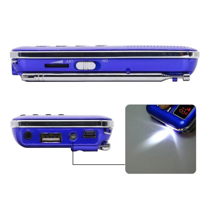 AMPSEVEN Portable AM/FM/SW 3 Band Radio Speaker USB MP3 Music Player Support Memory Delete,TF Card Slot(Red258) N99