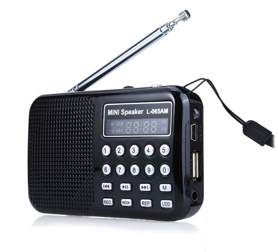 AMPSEVEN Portable AM/FM/SW 3 Band Radio Speaker USB MP3 Music Player Support Memory Delete,TF Card Slot(Red258) N103