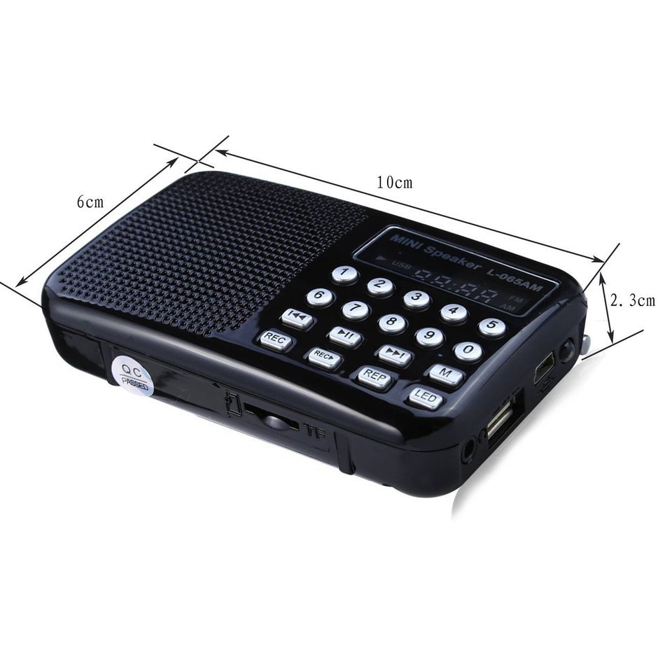 AMPSEVEN Portable AM/FM/SW 3 Band Radio Speaker USB MP3 Music Player Support Memory Delete,TF Card Slot(Red258) N104