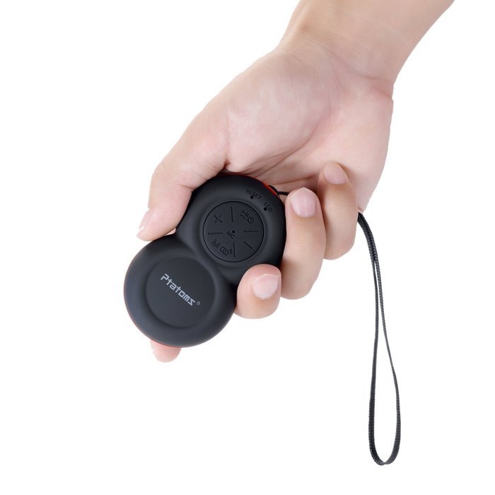 Ptatoms Portable Bluetooth Speakers with Superior Sound & Build-in Mic for Climbing, Running - Black N2