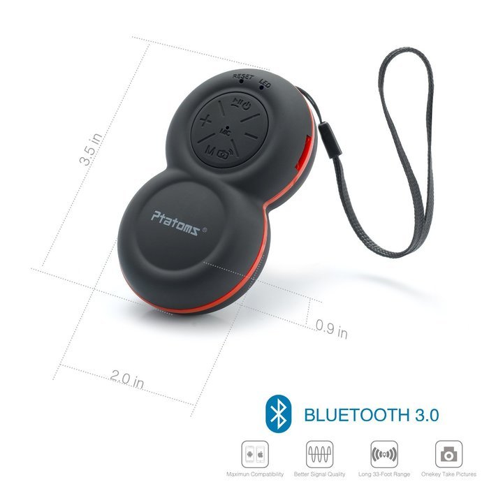 Ptatoms Portable Bluetooth Speakers with Superior Sound & Build-in Mic for Climbing, Running - Black N3