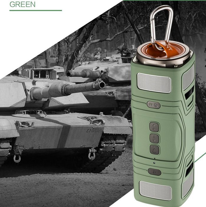 Midas-Link Wireless Bluetooth Thunder Outdoor Waterproof Dustproof Drop-proof LED Light Speaker (Navy) N8