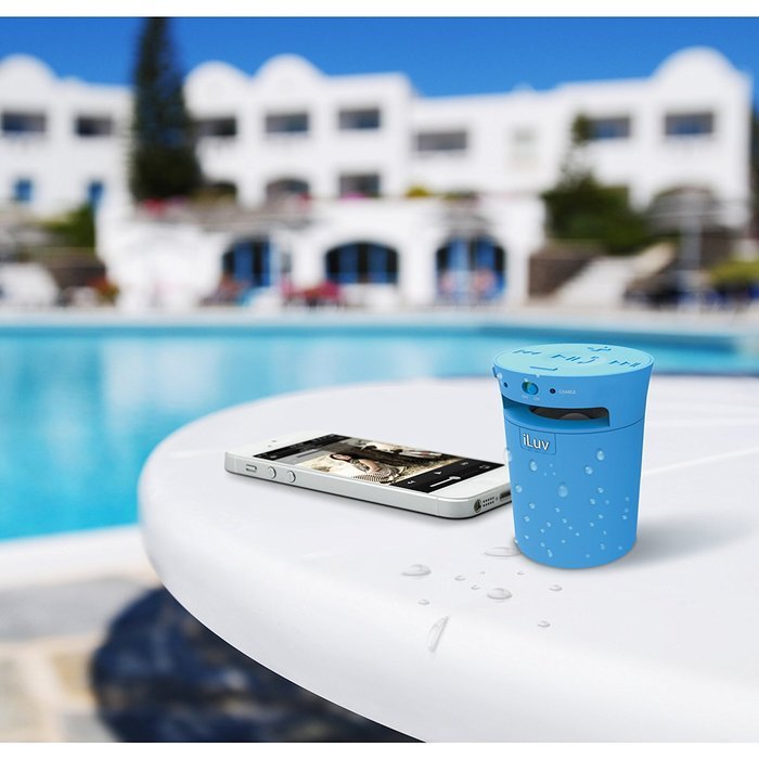 iLuv MobiCup (iSP165) Splash-resistant wireless Bluetooth speaker and speakerphone-Blue N8