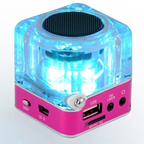 KLAREN Mini Digital Portable Music MP3/4 Player Micro SD/TF USB Disk Speaker FM Radio (Rose) N4