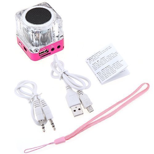 KLAREN Mini Digital Portable Music MP3/4 Player Micro SD/TF USB Disk Speaker FM Radio (Rose) N6