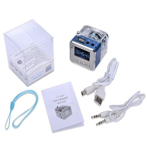 KLAREN Mini Digital Portable Music MP3/4 Player Micro SD/TF USB Disk Speaker FM Radio (Rose) N12